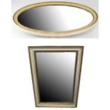 A cream painted gilt-heightened rectangular wall mirror,