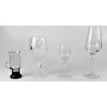 A boxed set of six etched Bohemia Crystal wine glasses,