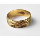 A 9ct yellow gold wedding band, size S, approx 2.9g.