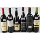 Six bottles of various wines to include Australian and South African examples,