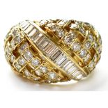 Tiffany & Co; an 18ct yellow gold diamond encrusted ring,