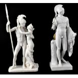 Two 20th century Parian ware style figures in the Classical form,