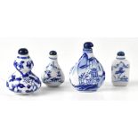 Four various Oriental scent bottles, all with character marks to bases (4).