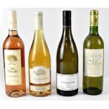 Four bottles of mixed wine, a Chardonnay Bourgogne 2007 white wine,