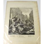 AFTER WILLIAM HOGARTH; two 19th century etchings,