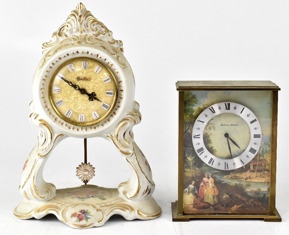 A group of various clocks to include a Metamec mahogany cased mantel clock, - Image 3 of 4