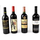 Four bottles of red wine, Infinitos 2005 Malbec-Syrah, Michel Torino Malbec 2005,