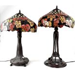 Two Tiffany-style lamps,