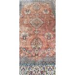 A fine handmade Meymeh rug, 220 x 141cm.