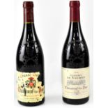 Two bottles of Château Neuf-du-Pape, a 1998 Chante Cigale and a 2000 Closerie de Vaudieu (2).