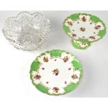 A late 19th century CB Ltd dessert service, white ground with floral spray decoration,