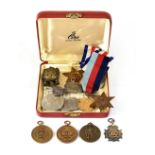 WWII medals comprising War Medal 1939-45, Defence Medal, 1939-45 Star and France and Germany Star,
