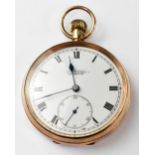 Thomas Russell, Liverpool; a 9ct hallmarked gold open faced pocket watch,