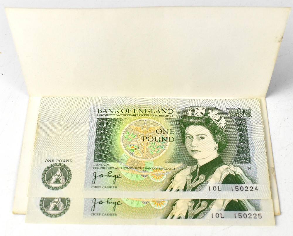 A £1 error note, series D, Jo Page, serial no. - Bild 2 aus 5