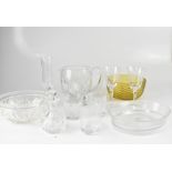 A quantity of cut glass and crystal to include part sets of wine glasses,