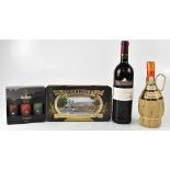 A bottle of Bellingham Cabernet Sauvignon 2003, 75ml, a small bottle of Montelonti Chianti 1979,