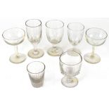 Various examples of 19th century clear wine and ale glasses, height of tallest 16cm, etc (7).