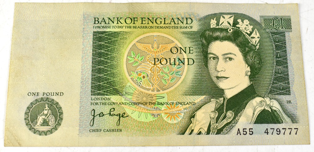 A £1 error note, series D, Jo Page, serial no. - Bild 5 aus 5