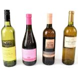 Four bottles of wine to include an Italian Pinot Grigio blush,