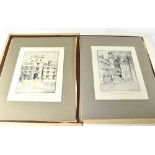 DOROTHY E G WOOLLARD; six black and white prints of Exeter College oxford,