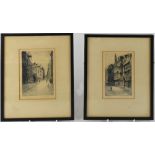 A group of five Victorian prints and etchings to include large print of a Venetian scene with