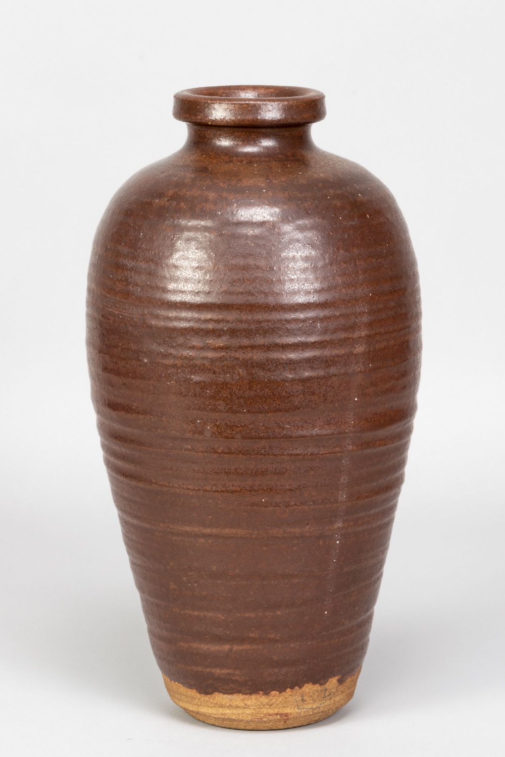 WILLIAM STAITE MURRAY (1881-1962); a tall stoneware bottle covered in iron rich glaze, impressed M - Image 2 of 7