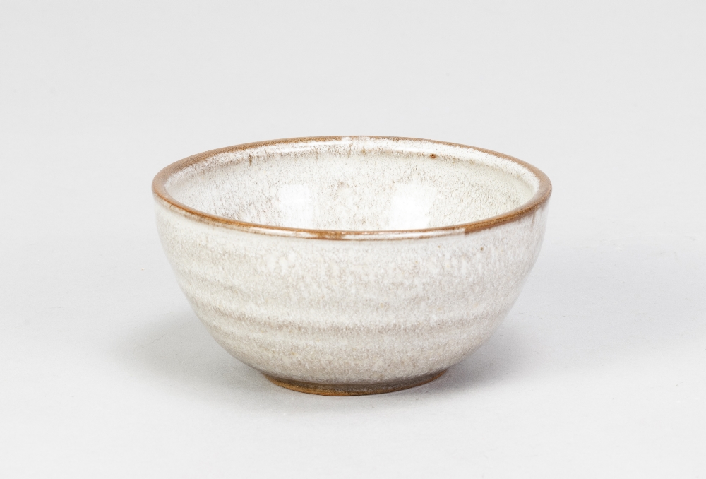 STEPHANIE KALAN (1909-1978); a small stoneware bowl covered in grey glaze, incised signature, - Image 2 of 5