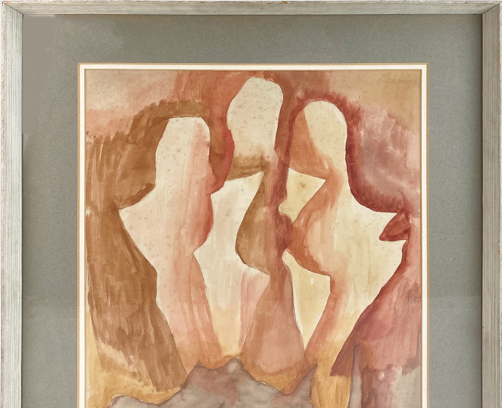 SAM HAILE (1909-1948); '3 people assisting at the birth of Mandrake flowers', watercolour and ink, - Image 2 of 6