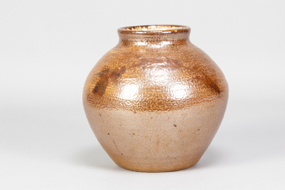 GEOFFREY WHITING (1919-1988) for Avoncroft Pottery; a stoneware vase with iron decoration on