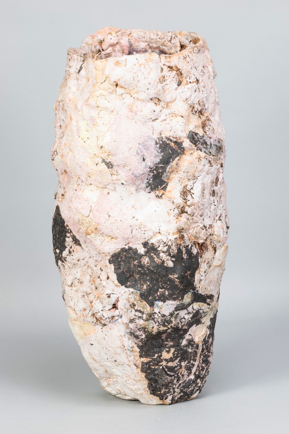 EWEN HENDERSON (1934-2000); a tall vessel, mixed laminated stoneware and bone china clays, - Image 2 of 4