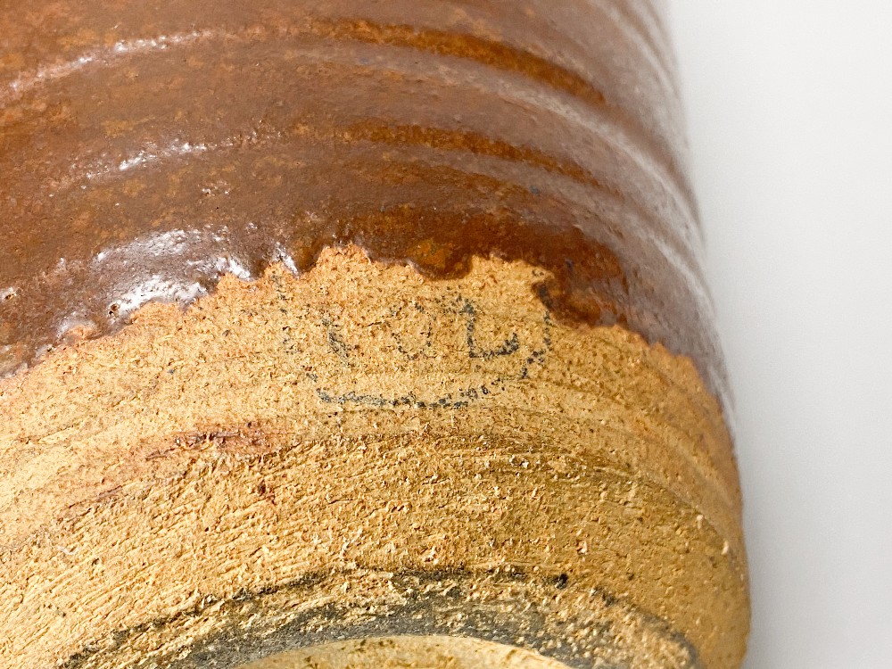 WILLIAM STAITE MURRAY (1881-1962); a tall stoneware bottle covered in iron rich glaze, impressed M - Image 6 of 7