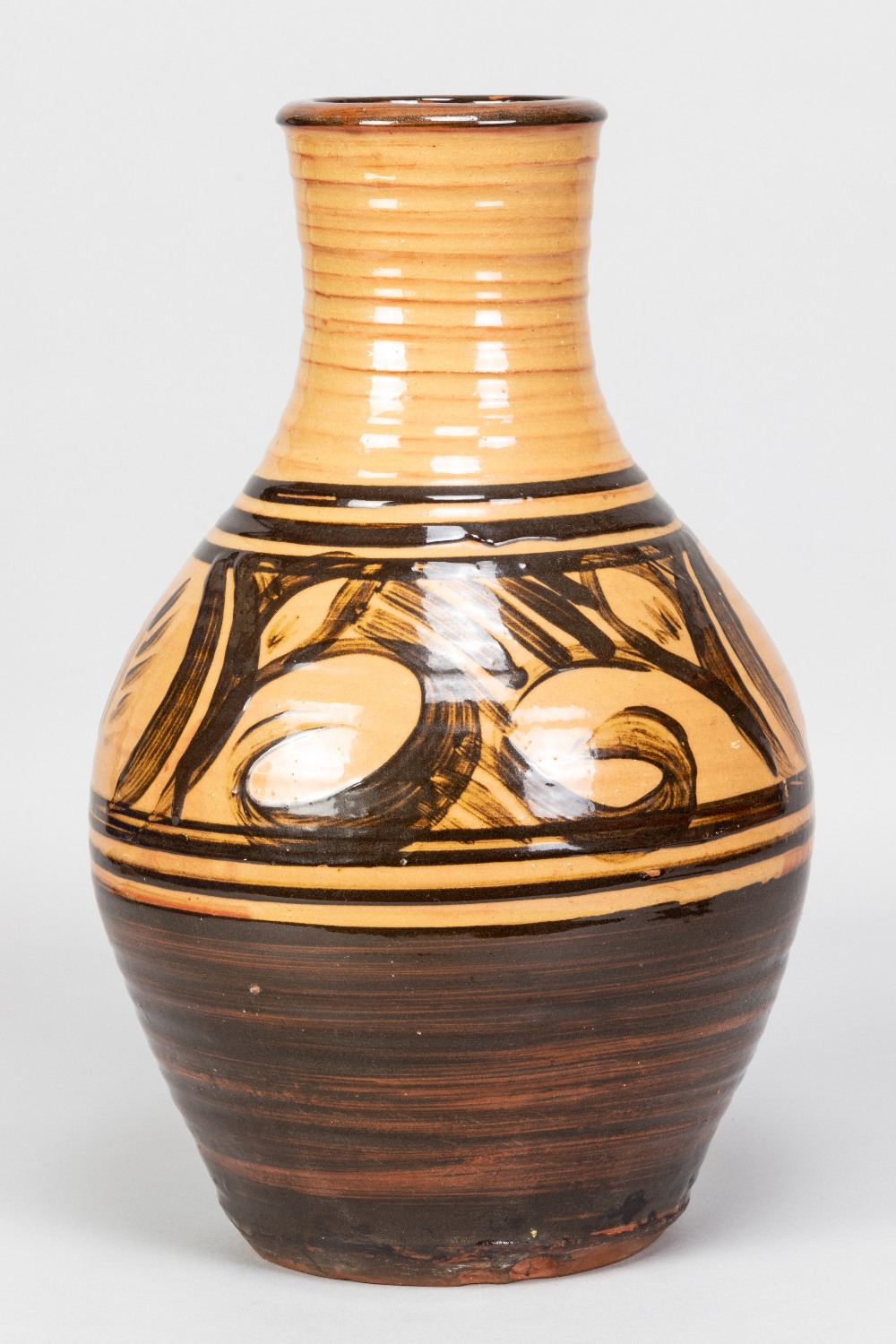 MICHAEL CARDEW (1901-1983) for Winchcombe Pottery; a large slipware vase with iron decoration on