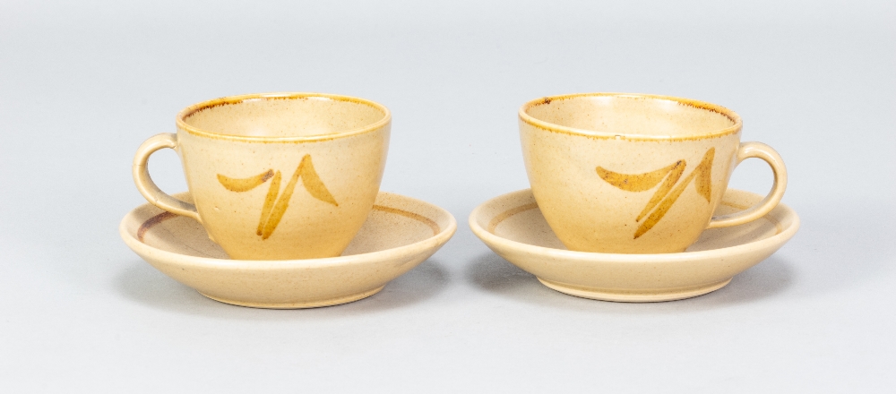 HARRY DAVIS (1910-1986) & MAY DAVIS (1914-1998) for Crowan Pottery; a pair of stoneware cups and