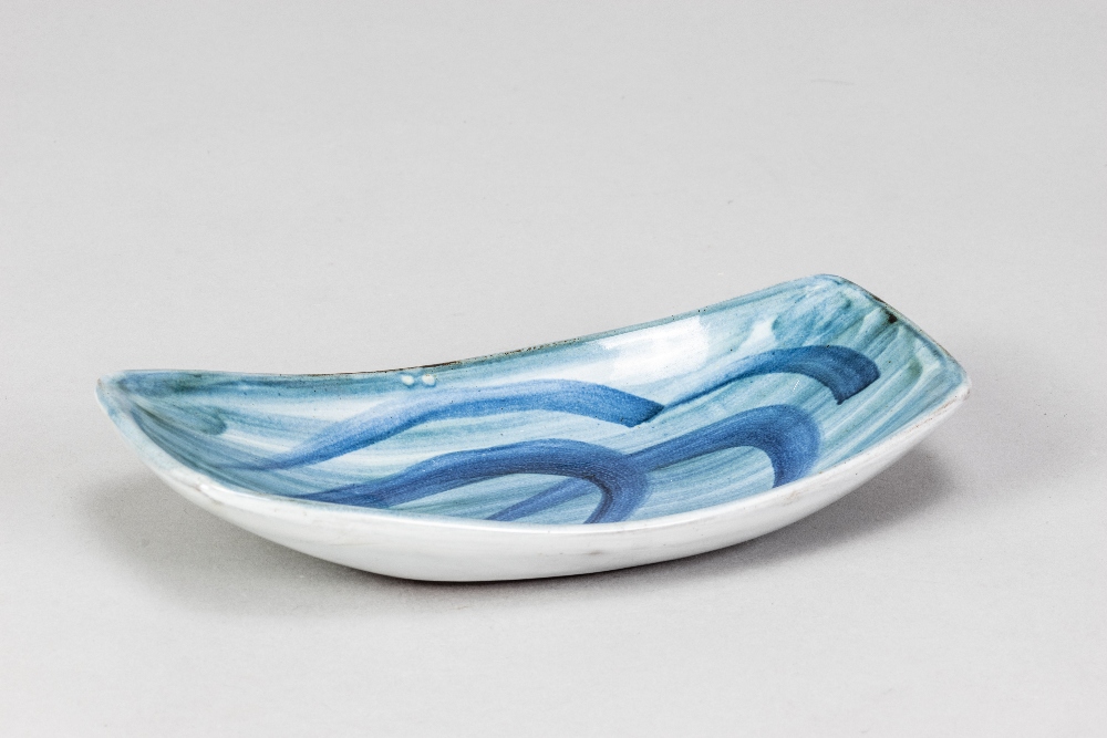DENNIS LUCAS (1926-1999) for Hastings Pottery; a small rectangular tin glazed earthenware dish, - Image 2 of 5