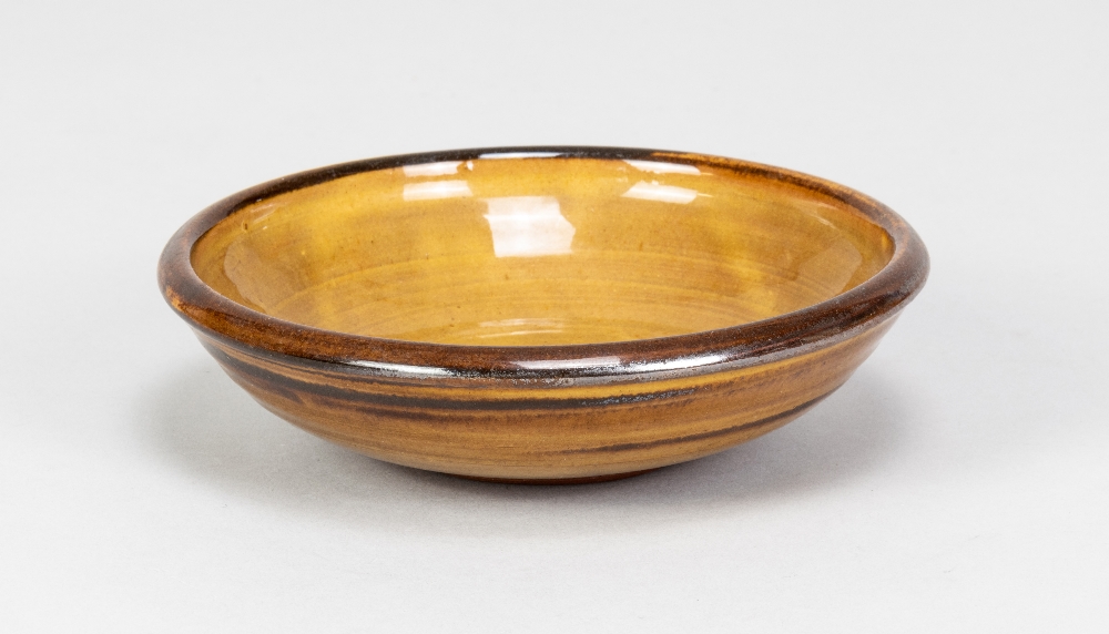 MARGARET LEACH for Taena Pottery; a small shallow slipware bowl, impressed pottery mark, made