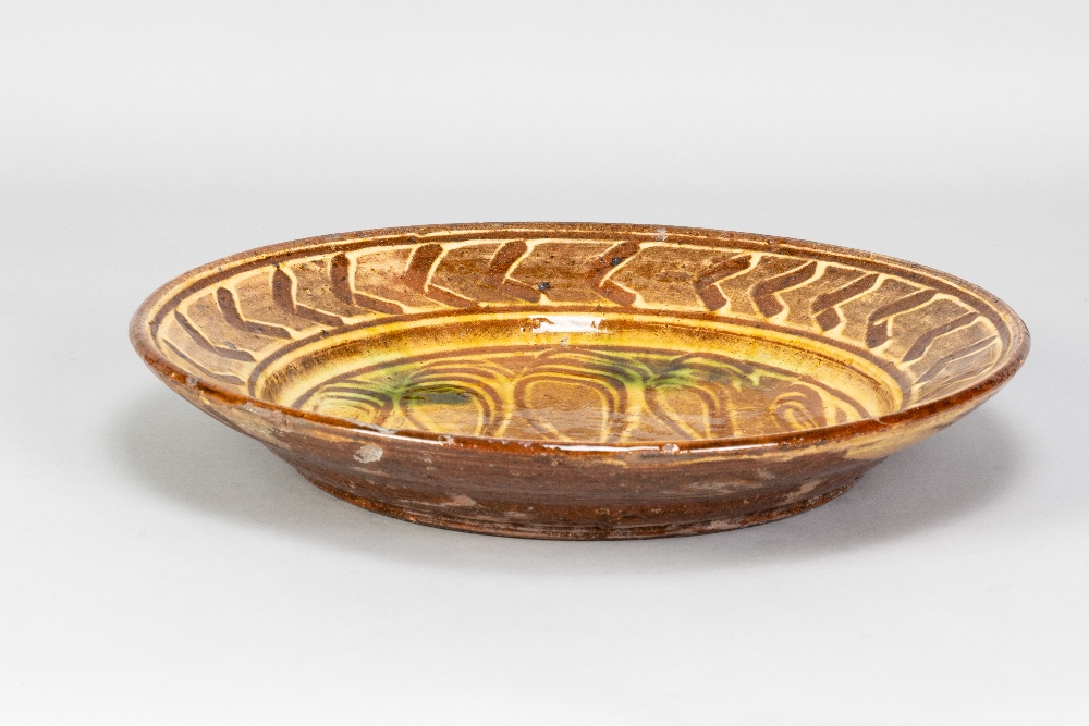 MICHAEL CARDEW (1901-1983) for Winchcombe Pottery; a slipware charger with meander and chevon - Image 3 of 5