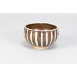 URSULA MOMMENS (1908-2010); a stoneware bowl with striped decoration, impressed UD mark, diameter