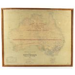 COMMONWEALTH RAILWAYS MAP OF AUSTRALIA SHOWING RAILWAY SYSTEMS 1960; 'Travel in Comfort by Fast