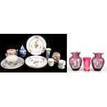 A collection of 18th century and later Oriental, Continental and English ceramics and glassware to