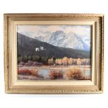 R. ZILLMER; oil on canvas, geese in flight with mountains beyond, signed, 55 x 71cm, framed.