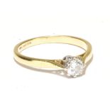 An 18ct gold and diamond solitaire ring, ring size approx. L, gross weight approx. 2.5g.Additional