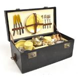 A vintage cased picnic set, the ceramics by A. E. Gray & Co Ltd.