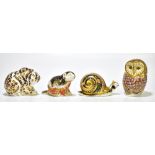ROYAL CROWN DERBY; two limited edition paperweights comprising 'Riverbank Beaver', 4395/5000, '