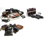 A collection of cameras and camera equipment and lenses, to include a Exakta Barex LLB camera with