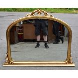 A Victorian style gilt composition overmantel mirror, height 98cm, width 120cm.Additional