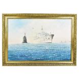 CHRISTOPHER BERRY DEE; oil on canvas, ‘The Canberra Returning from The Falklands’, signed and