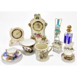 A mixed lot of 19th century and later Continental and English ceramics and glassware to include a