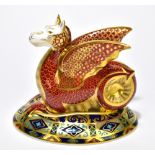 ROYAL CROWN DERBY; a limited edition 'The Wessex Wyvern' paperweight, 1630/2000, with gold