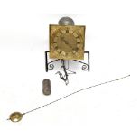 THOMAS HOLLOWAY GREAT HASETY; an 18th century longcase clock mechanism, the brass dial with