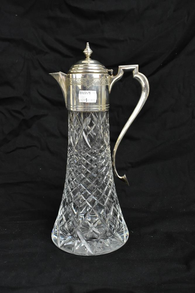 GARRARD & CO LTD; an Elizabeth II hallmarked silver mounted claret jug of tapering cylindrical form, - Bild 3 aus 5